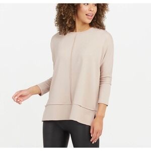 Spanx Perfect Length Top Dolman Sweatshirt Oat Beige XL New